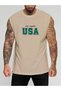 Usa Printed Sleeveless T-Shirt