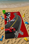 Children's Beach - Sea - Pool Towel with Racing Car Pattern Tlaph-194 - 2