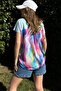 Women's Mint V-Neck, Pocket Detail, Loose Cut, Short Sleeve, Basic Blouse - 4