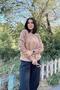 Women's Brown High Collar, Patterned Long Sleeve Detail, Soft Texture, Loose Knitwear Sweater - 4