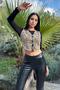 Beige Leopard Print, Leather Back, Front Knitted Short Vest - 8