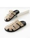 Melodi Shoes Lioara Women's Handmade Gold Buckle Suede Slippers - 3