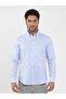 Men's Slim Fit Long Sleeve Blue Oxford Shirt - 2