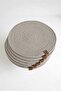 Beige Color American Service Luxury Presentation 6-Piece Plate Mat, Supla Dinner Service Set, 100% Handmade