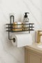 No Punching Adhesive Shelf Paper Roll Towel Holder Napkin Holder Towel Paper Holder Bathroom Organizer Rack - 5