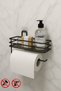 No Punching Adhesive Shelf Paper Roll Towel Holder Napkin Holder Towel Paper Holder Bathroom Organizer Rack - 4