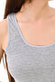 Tutku Women's Gray 3 Pack Cotton Ribbed Thick Strap Body Undershirt - 7