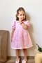 Pink Baby Collar Lace Patterned Short Sleeve Baby Girl & Girl Dress - Rose - 6