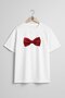 Oversize Red Bow Tie Unisex T-Shirt with Chest Design