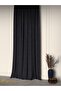 Night Black Linen Textured Pleated High Quality Background Curtain - 3