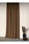 Cocoa Brown Linen Textured Pleated High Quality Background Curtain - 3