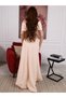 Elegant Pink Sequined Off-Shoulder Evening Gown with Floral Applique - Formal Maxi Dress - 4