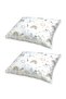 100% Cotton Baby Kids Pillowcase 35X45 (2 Pcs) Brown Rainbow Cream - 3