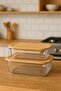 Glass Storage Container - Leak Proof Bamboo Lid - Heat Resistant - Set of 2 - (650 Cc + 1000 Cc)