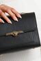 560-S Women's Black Shoulder, Hand and Arm Bag with Buckle Detail Chain Strap - 7