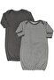 Sleep Gowns Pack of 2 Swaddle Blankets for Baby Bed Comfort - Grey and Stripes Print - 2