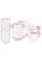 Organic Baby Gift Set of 7 Rompers, Swaddle, Bibs, Hat, Mitten Set – for 3-6 Months - 2