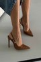 Waft Buckle Detailed Tan Matte Stiletto Women 12cm - 6