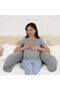 Organic Cresent Maternity Pillow - Light Grey - 2