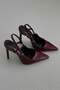 Waft Buckle Detailed Burgundy Matte Design 12cm Heeled Women's Shoes - 4