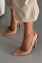 Echo Hasir Beige 10 cm Women's Stiletto, High Heels - 6