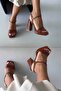 Cora Tan Matte Platform Women's Block Heel Shoes 11cm - 3