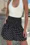 Women's Black Gipeli Polka Dot Pleated Mini Skirt Vs00202 - 5
