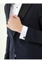 Men's Slim Fit Pointed Collar Long Sleeve Navy Blue Tuxedo - 7