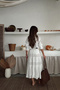Women's White Laced Midi Length Skirt with Elastic Waist Vs00182 - 4