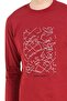 6030 Men's Long Sleeve Pajama Set-Burgundy - 2