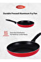 Pressed Aluminum Nonstick Cookware Set – 15 PCS – Red Shiny Exterior with Induction Bottom - 3