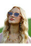 Geometric Beige Bone Frame Brown Glass Women Sunglasses Llt01 - 3