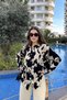 Women's Black Long Sleeve, Back Pleated, Loose Flowing, Viscose Shirt - 3