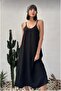 Akşın Women's Black Striped Palazzo Trousers Oversize Cut - 2
