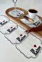 6 Pieces of Know Coffee Embroidered Coffee Side Cocktail Napkin & Coaster & Presentation Holder - 3