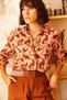 Women's Pink Multicolor Patterned Classic Collar Long Sleeve Shirt (Regular Cut, Standard Size) - 2