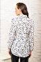 Women's White New Style Patterned Long Sleeve Regular Cut Standard Size Shirt - 3