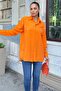 Orange Stone Detailed Linen Classic Shirt - 6