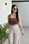 Women's Polyamide Fabric Gatherer Square Neck Crop Thick Strap Body - 2