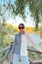 Women's Navy Blue Two-Color Striped, Long Sleeve, Regular Cut Shirt - 3