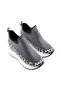 Daciana White Leopard Stone Stretch Hidden Wedge Heeled Casual Shoes - 4