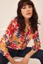 Women's Multi-Colored Classic Collar, Floral, Long Sleeve, Multi-Colored, Regular Fit, Standard Length Shirt - 6