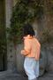 Cream Combed Cotton Shalwar + Orange Neon Asymmetrical Sweat + Neck Collar - 3