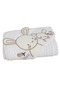 100% Cotton Newborn Baby Swaddle Embroidered Bath Towel Cream - 3