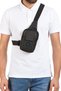 Unisex Linen Crossbody Shoulder and Waist Bag with Phone Compartment, Black Color, Daily Sports and Travel - 8