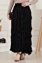Elastic Waist Crochet Skirt-Black - 4