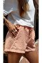 Women's Striped Elastic Waist Summer Shorts Orange