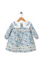 Bloomy Spring Patterned Long Sleeve Motif Embroidered Blue Dress - 5