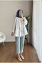 Women's Drawstring Front Tie Poplin Kimono White - 3