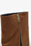 Women's Side Zipper Pointed Toe Daily Boots Volara Tan Suede - 3